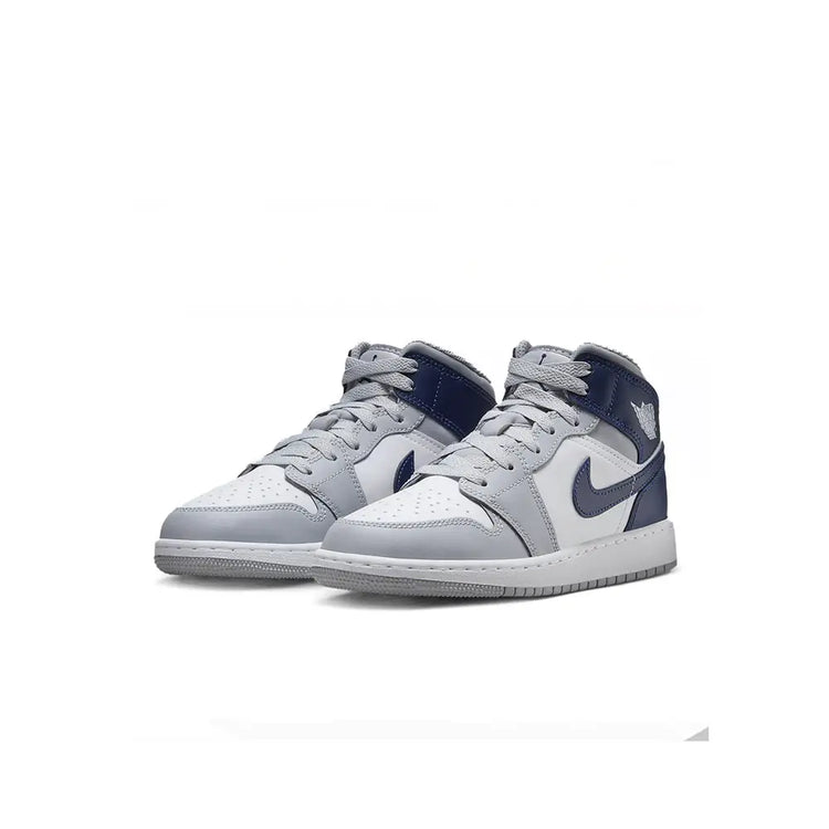 JORDAN Air Jordan 1 Mid Wolf Grey Blue Navy (Gs) DQ8423-104