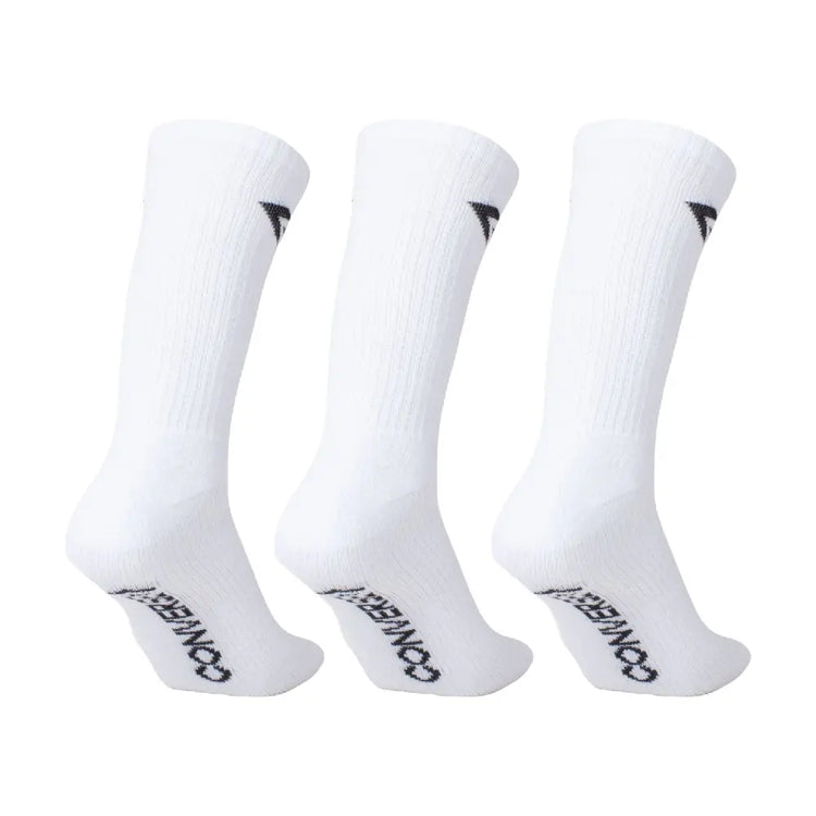 CONVERSE 3-Pack Converse Classic Star Chevron Crew Socks White E726W-3000