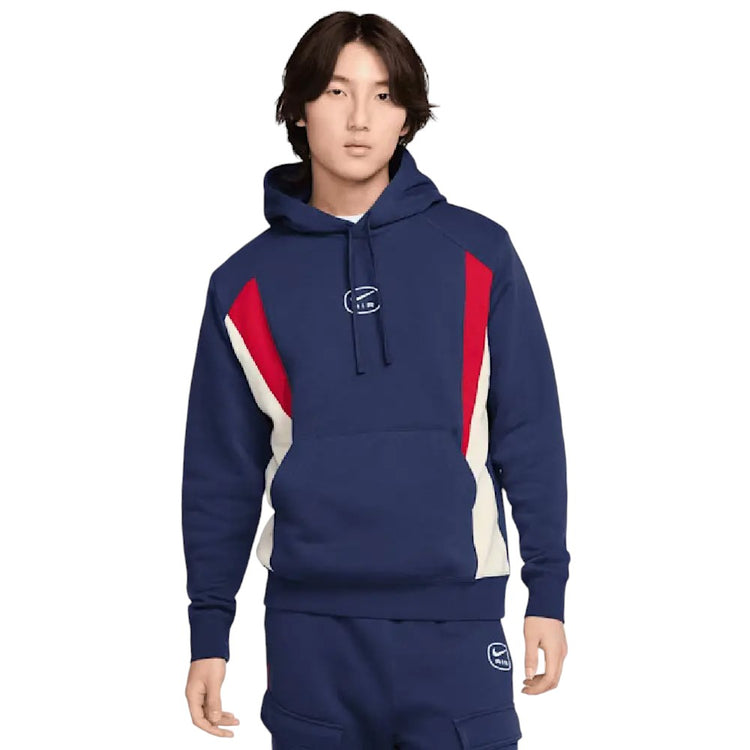 Sportswear Swoosh Air Fleece Hoodie - Bleu nuit/Kaki clair/Rouge gym