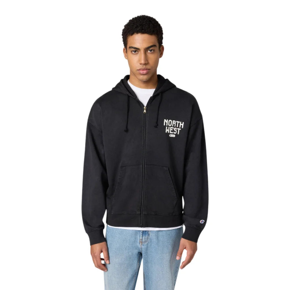 CHAMPION Hooded Full Zip Sweatshirt Black 221989-KK001