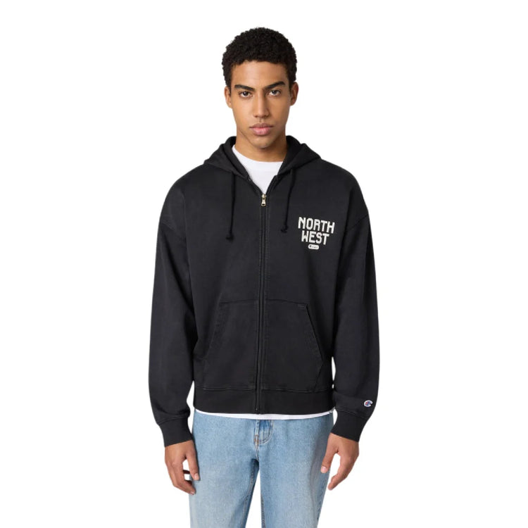 CHAMPION Hooded Full Zip Sweatshirt Black 221989-KK001