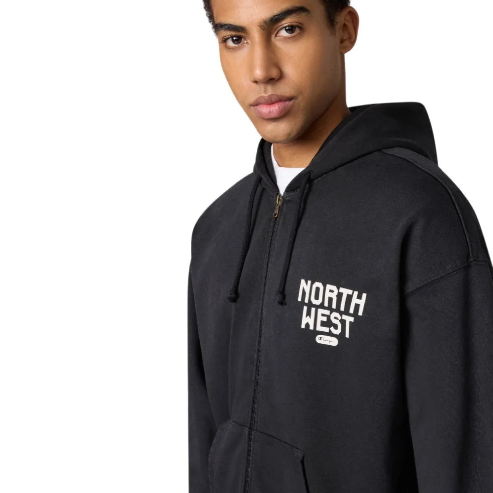 CHAMPION Hooded Full Zip Sweatshirt Black 221989-KK001