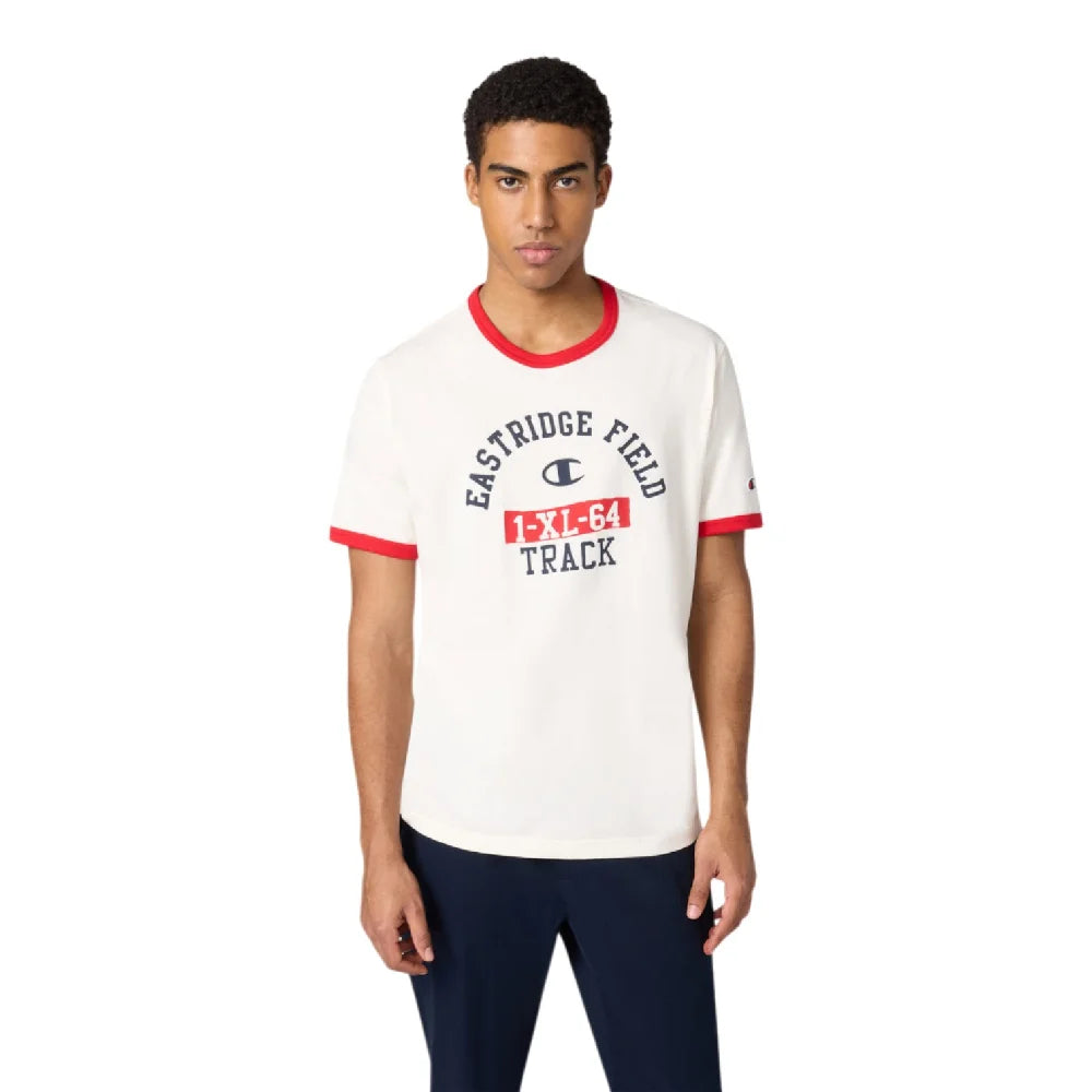 CHAMPION Ringer T-Shirt Cream Red 222054-YS084