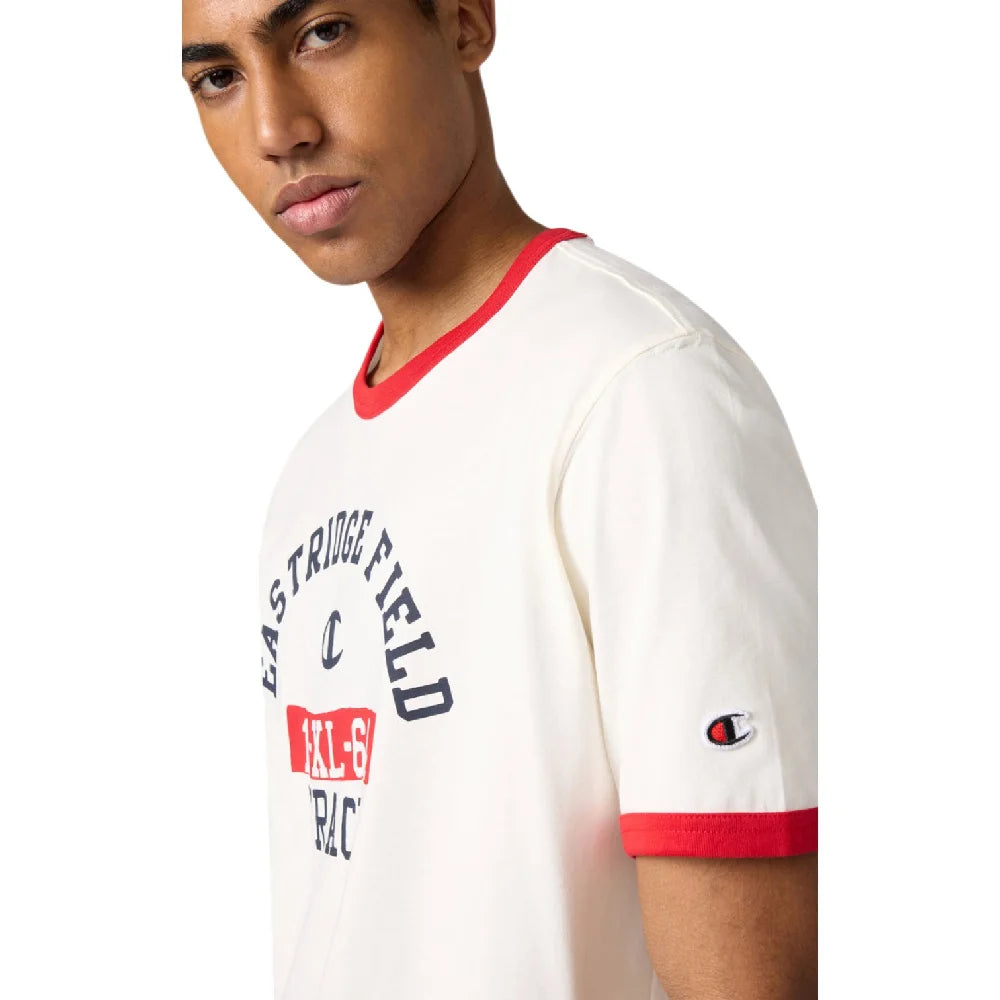 CHAMPION Ringer T-Shirt Cream Red 222054-YS084