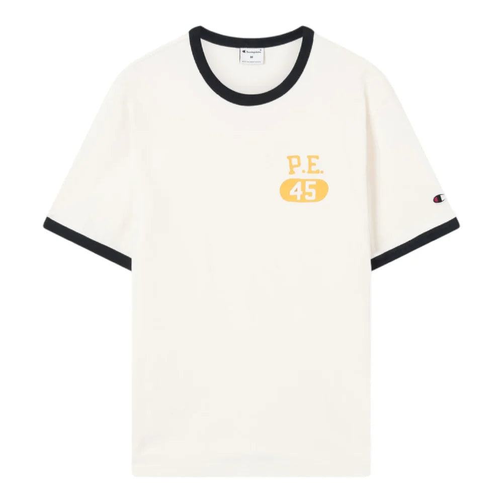 CHAMPION Ringer T-Shirt Cream Black 222054-YS160
