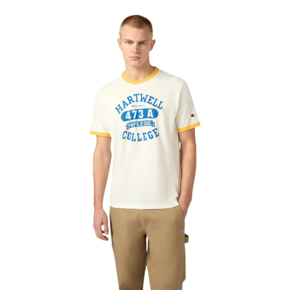 CHAMPION Ringer T-Shirt Cream Yellow 222054-YS171