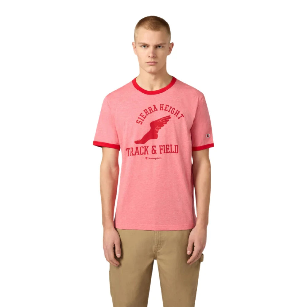 CHAMPION Ringer T-Shirt Dark Pink 222055-RM008
