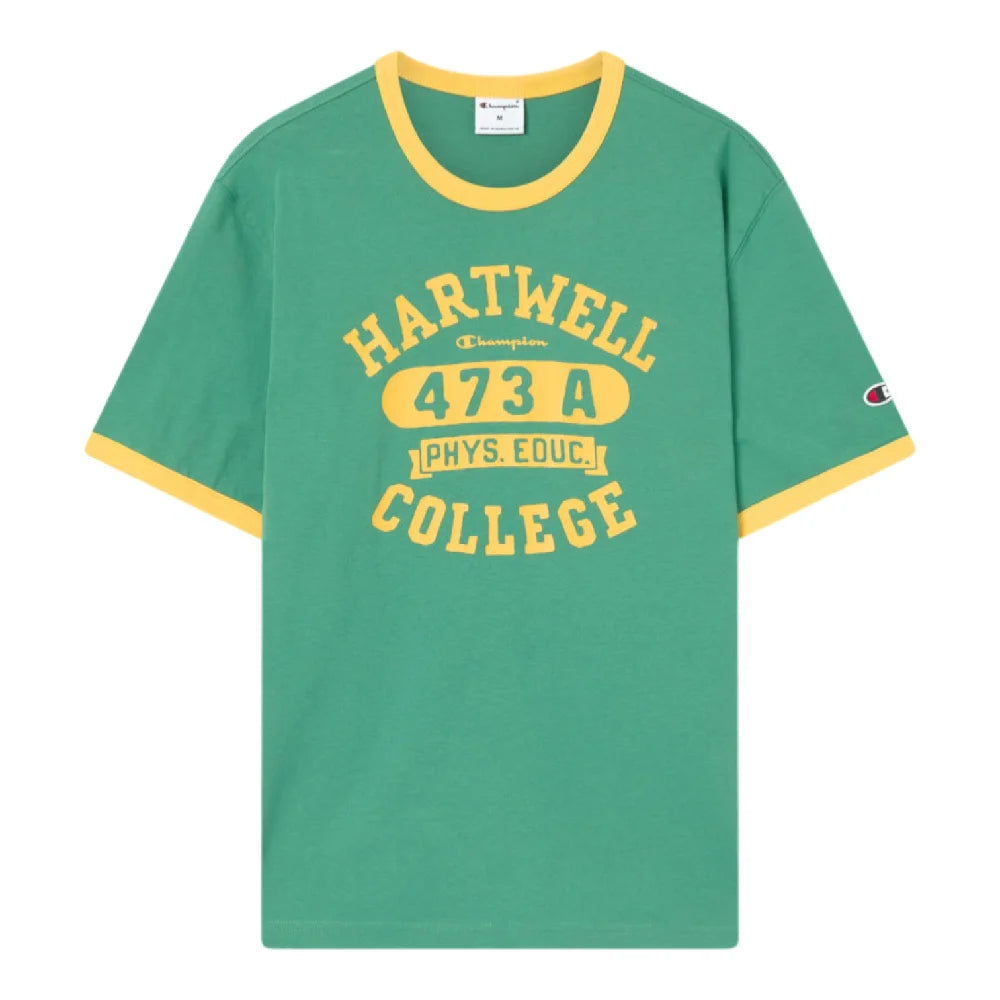 CHAMPION Ringer T-Shirt Green Yellow 222056-GS108