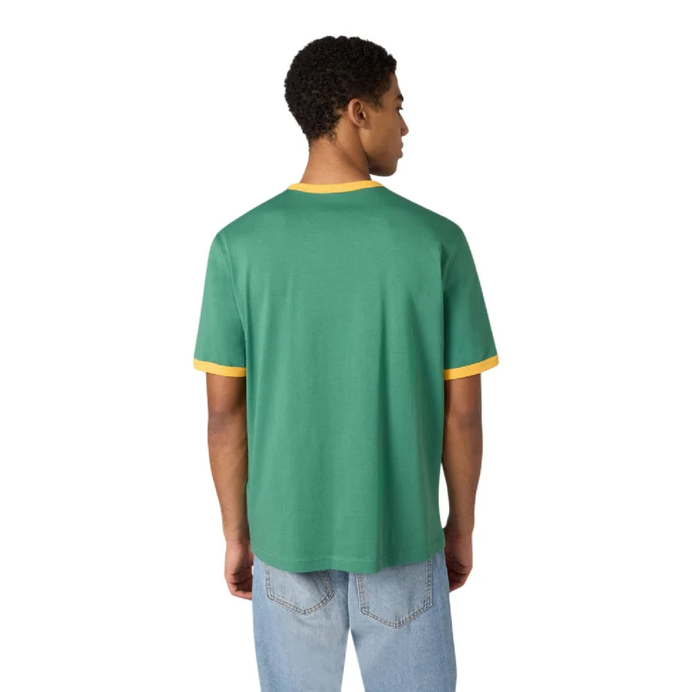 CHAMPION Ringer T-Shirt Green Yellow 222056-GS108