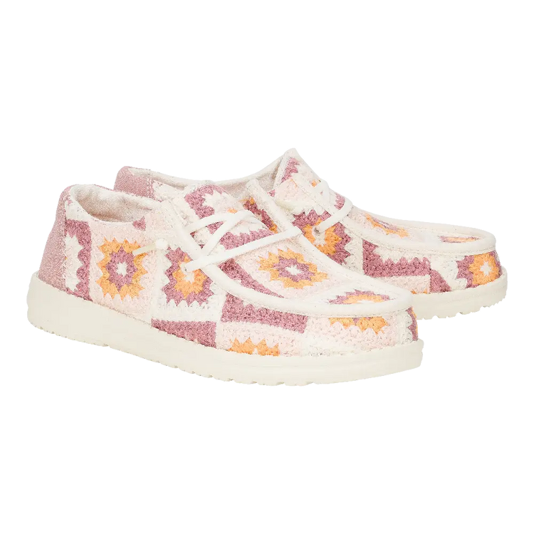 HEY DUDE Wendy Cottage Crochet Petal Pink 43109-78W