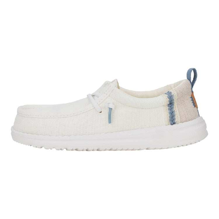 HEY DUDE Wally Youth Summer Linen White 43270-1SO