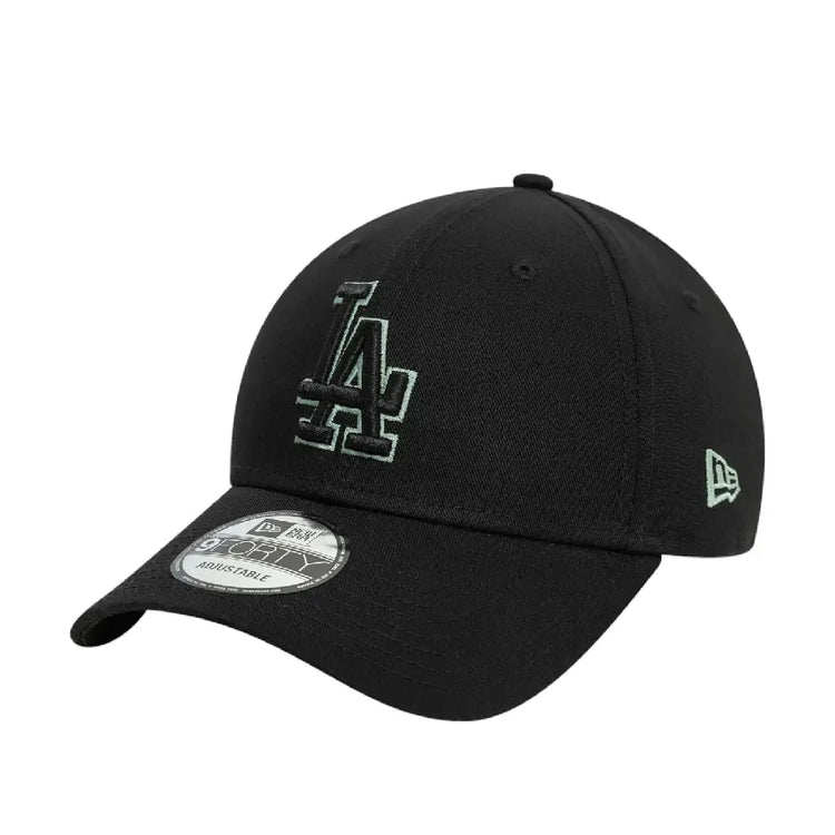 NEW ERA LA Dodgers Team Outline Black 9FORTY Adjustable Cap 60595206