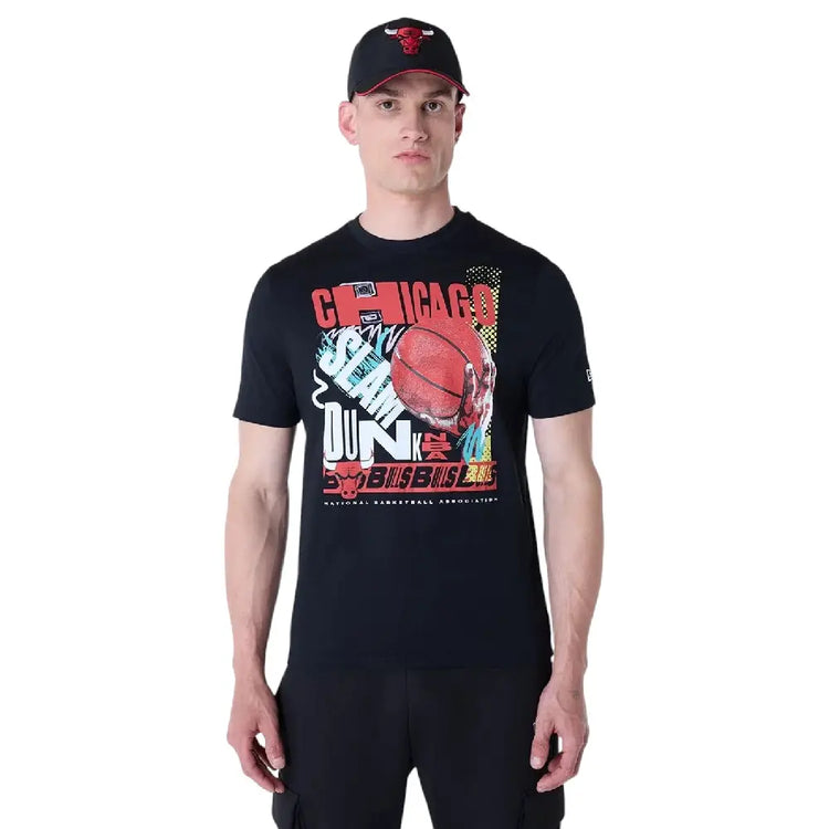 NEW ERA NBA Chicago Bulls Basketball Graphic Black T-Shirt 60596241