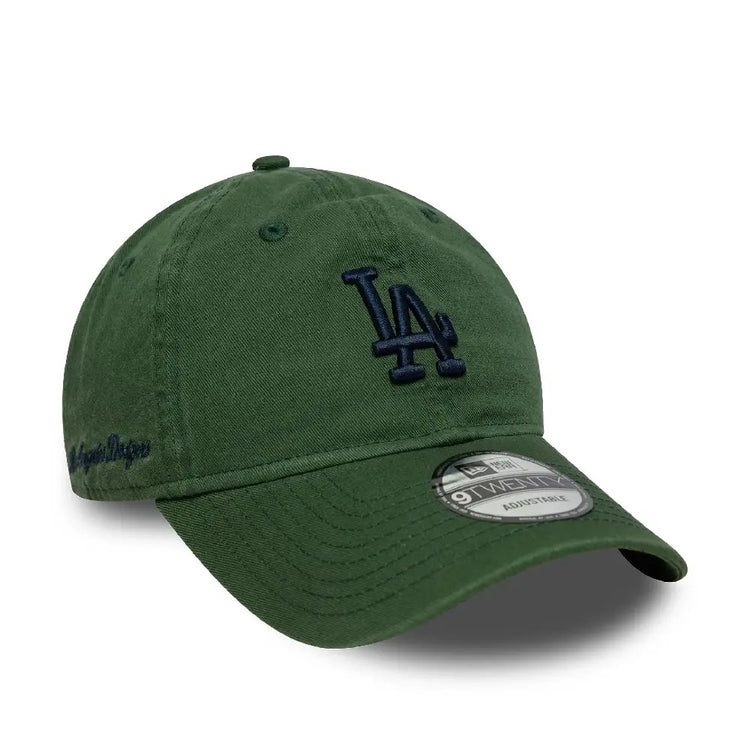 NEW ERA WASHED SCRIPT 9TWENTY LOSDOD  CIGNVY Casquette LA Dodgers MLB Washed Script vert foncé 9TWENTY Chapeaux 60771812