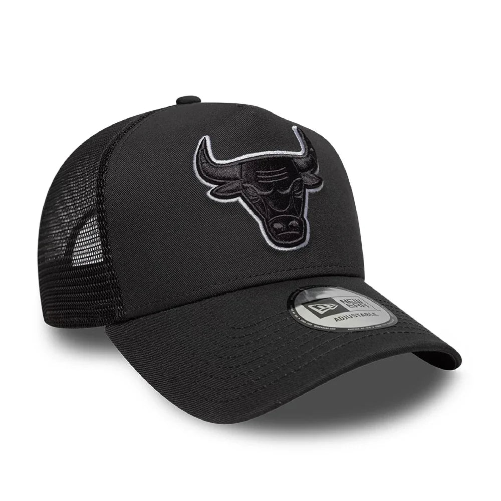 NEW ERA Chicago Bulls NBA Outline Charcoal 9FORTY E-Frame Trucker Adjustable Cap 60856284