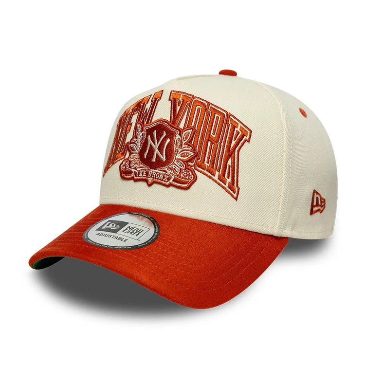 NEW ERA New York Yankees MLB Suede Cream & Orange 9FORTY E-Frame Adjustable Cap 60915997