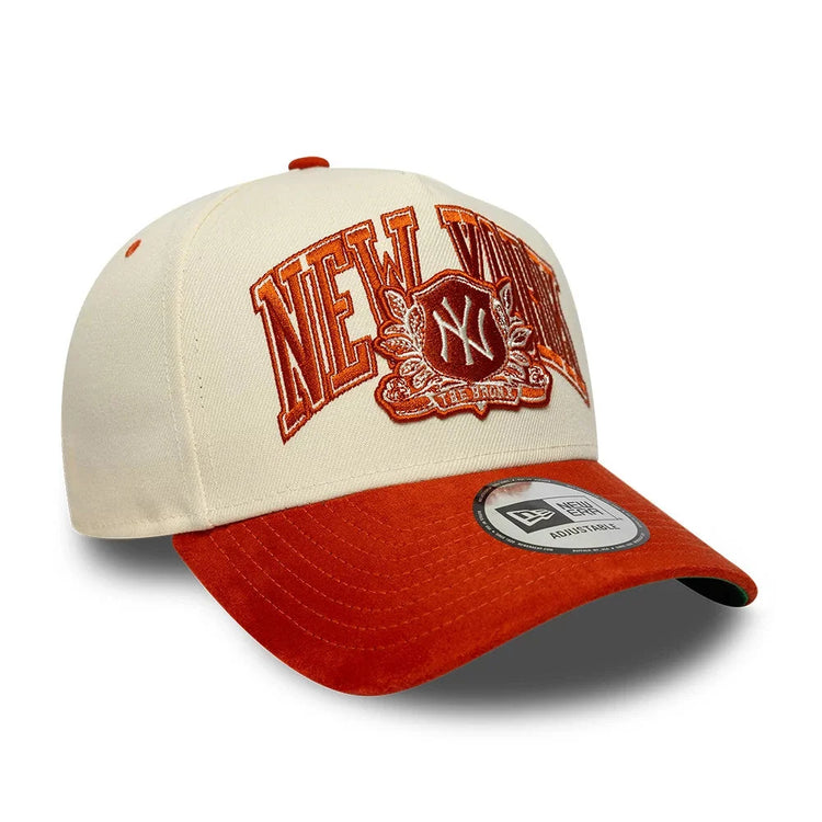 NEW ERA New York Yankees MLB Suede Cream & Orange 9FORTY E-Frame Adjustable Cap 60915997