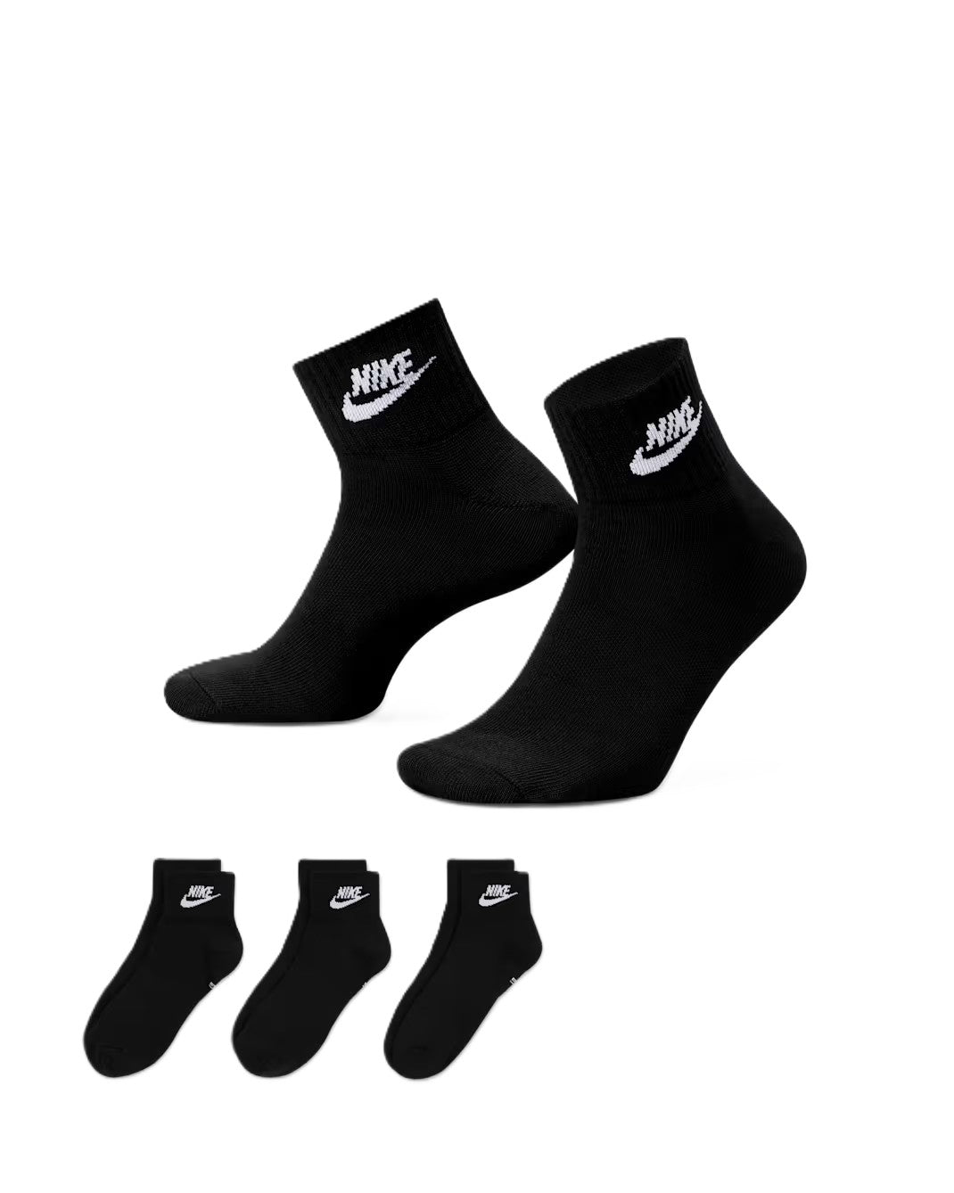 Nike Everyday Essential Ankle Socks (3 Pairs) Black/White