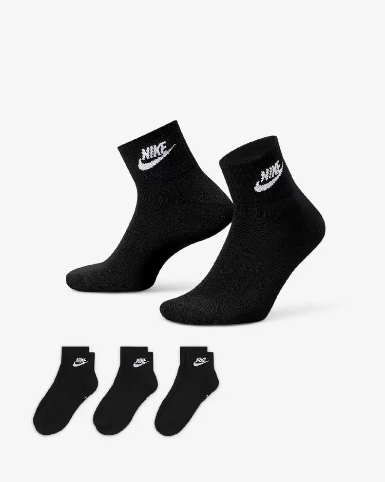 NIKE Nike Everyday Essential Ankle Socks (3 Pairs) Black/White DX5074-010