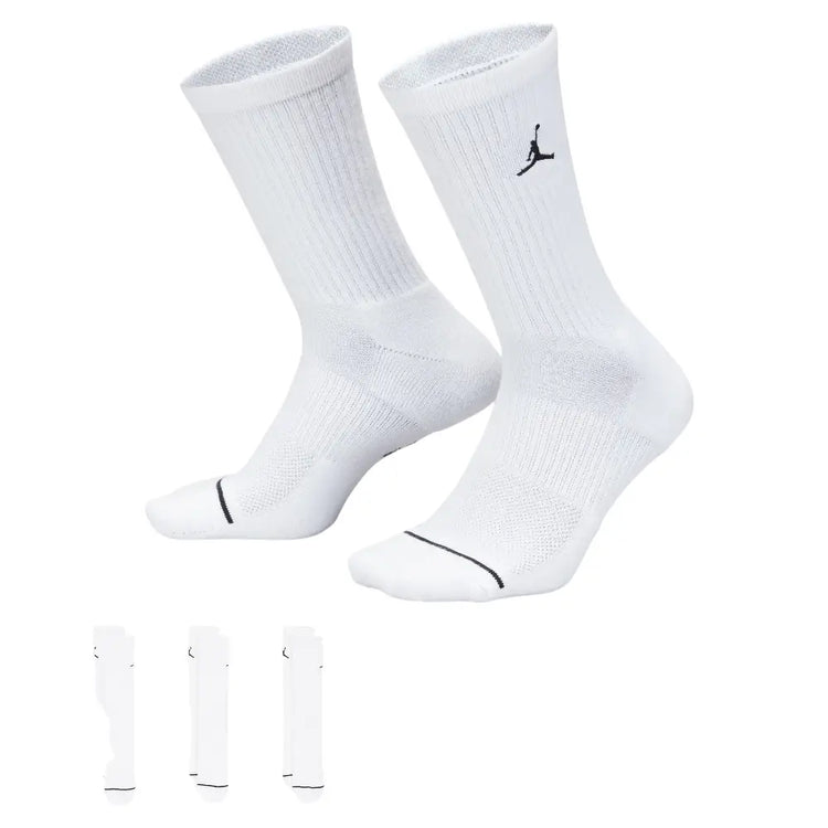 JORDAN Everyday Cush Poly Crew Socks White (3 Pairs) DX9632-100