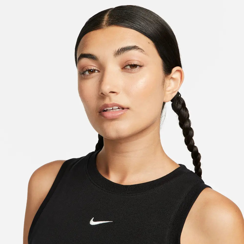 NIKE Sportswear Essential Rib Crop Tank Top Black FB8279-010