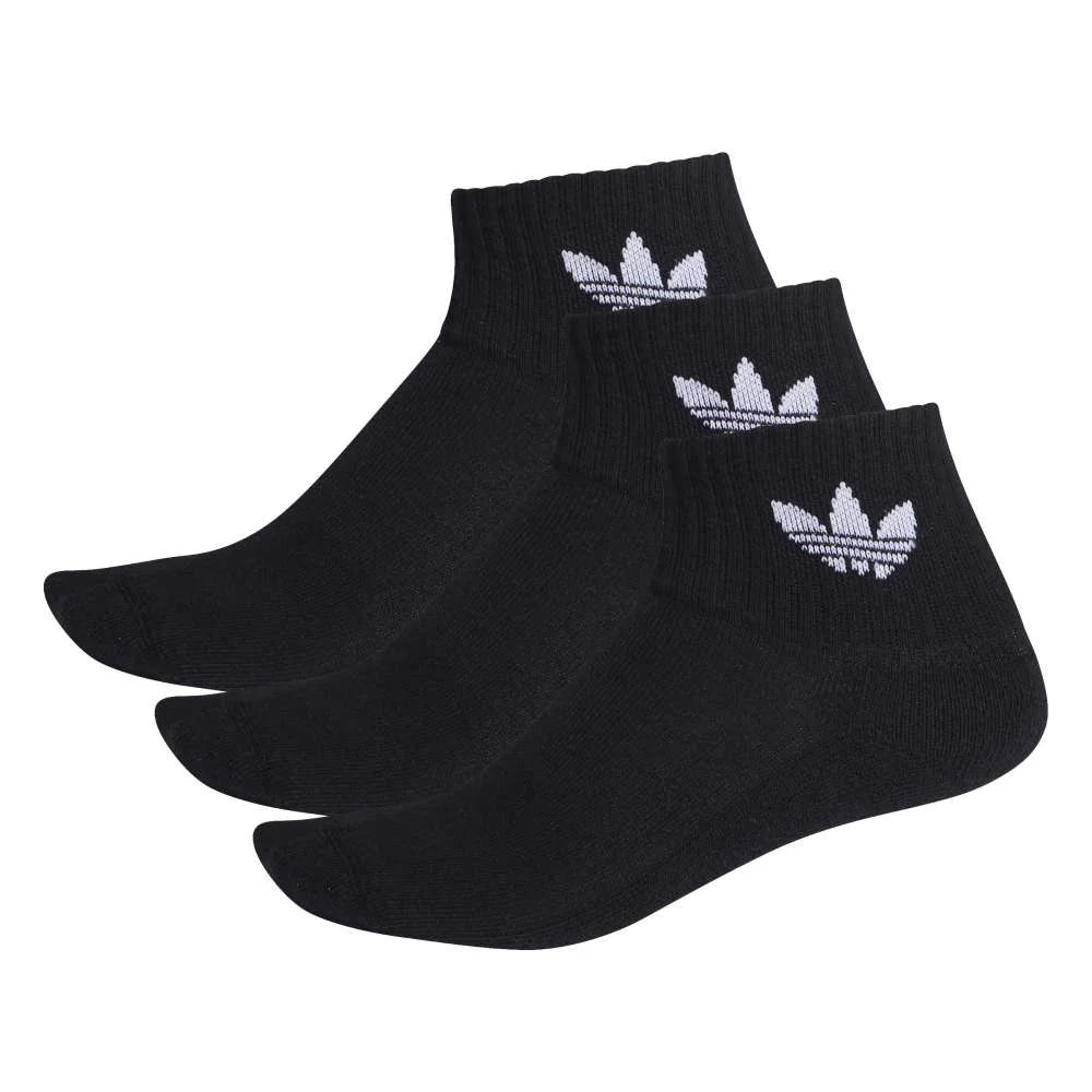 ADIDAS Mid Crew Socks 3 Pairs Black FM0643
