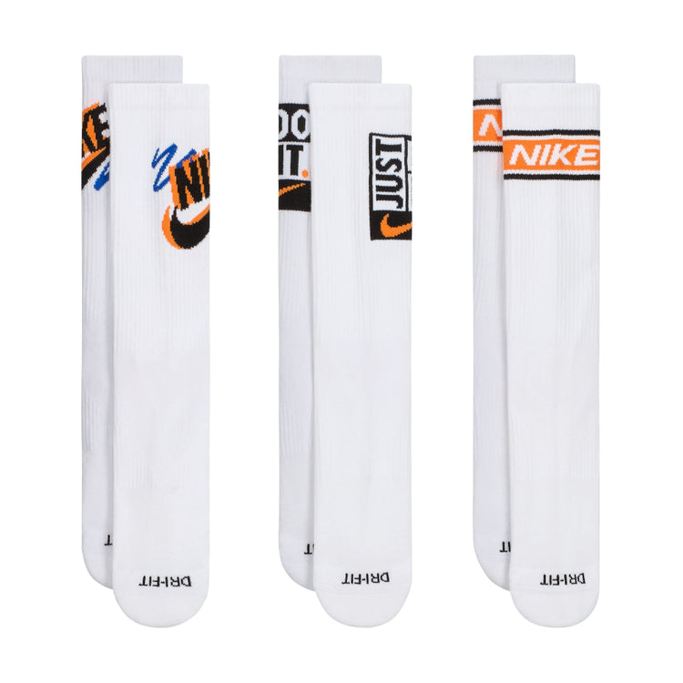 NIKE Everyday Plus Crew Socks (3 Pairs) White HJ9339-901