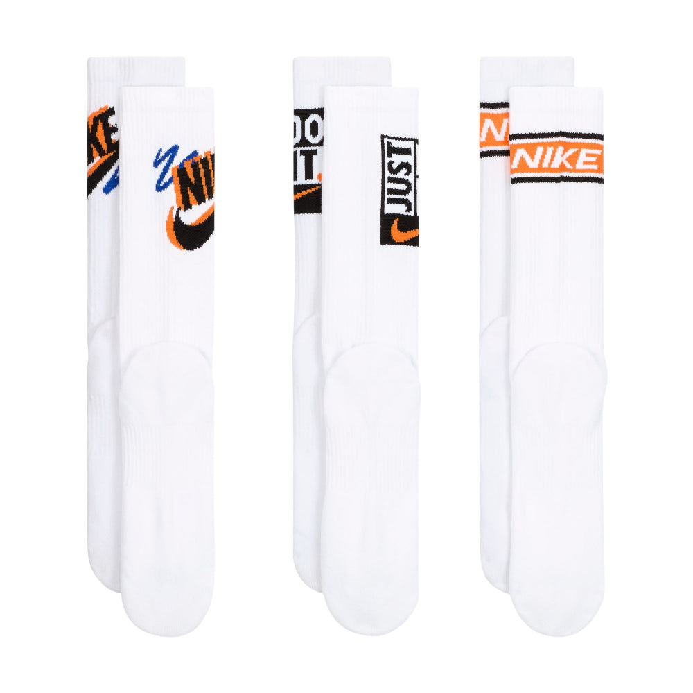 NIKE Everyday Plus Crew Socks (3 Pairs) White HJ9339-901