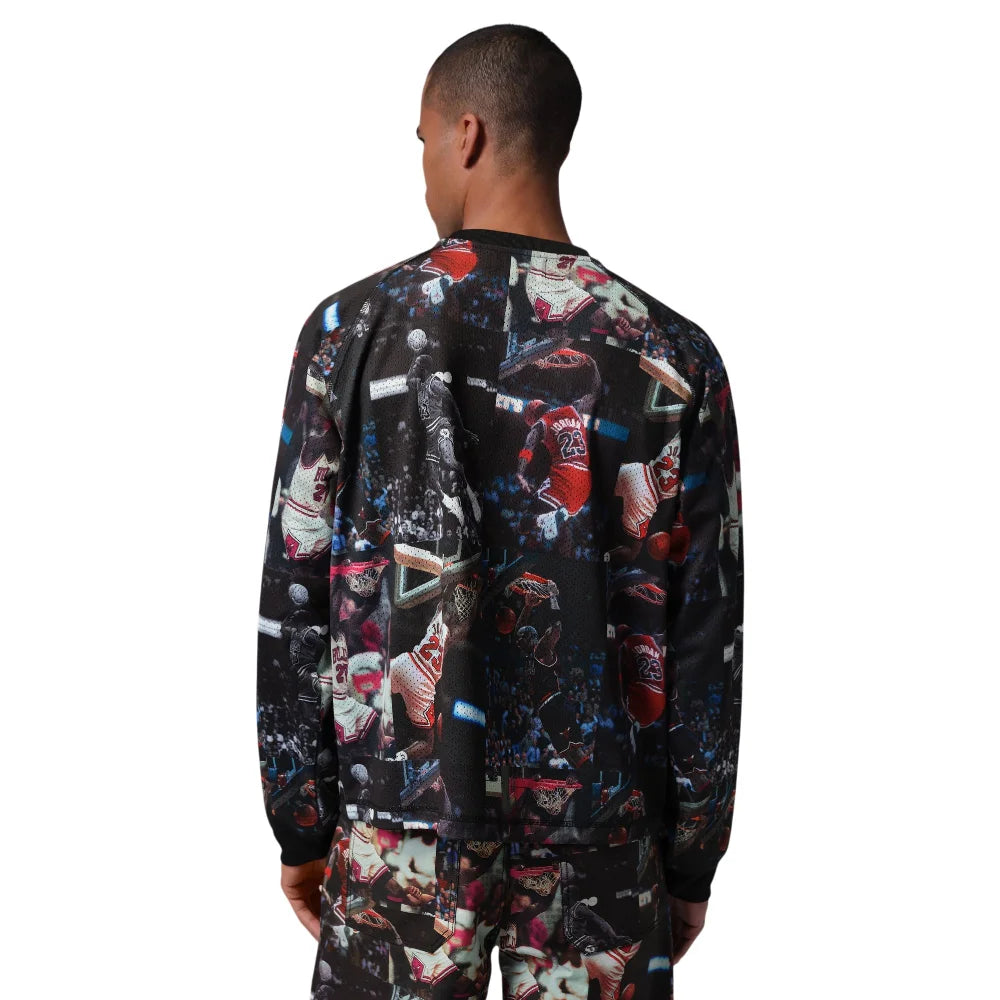 JORDAN Flight Printed Long-Sleeve Jersey Black IF1831-010