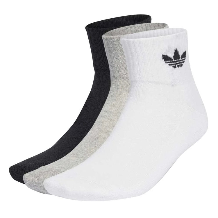ADIDAS Mid Crew Socks 3 Pairs White IJ5612