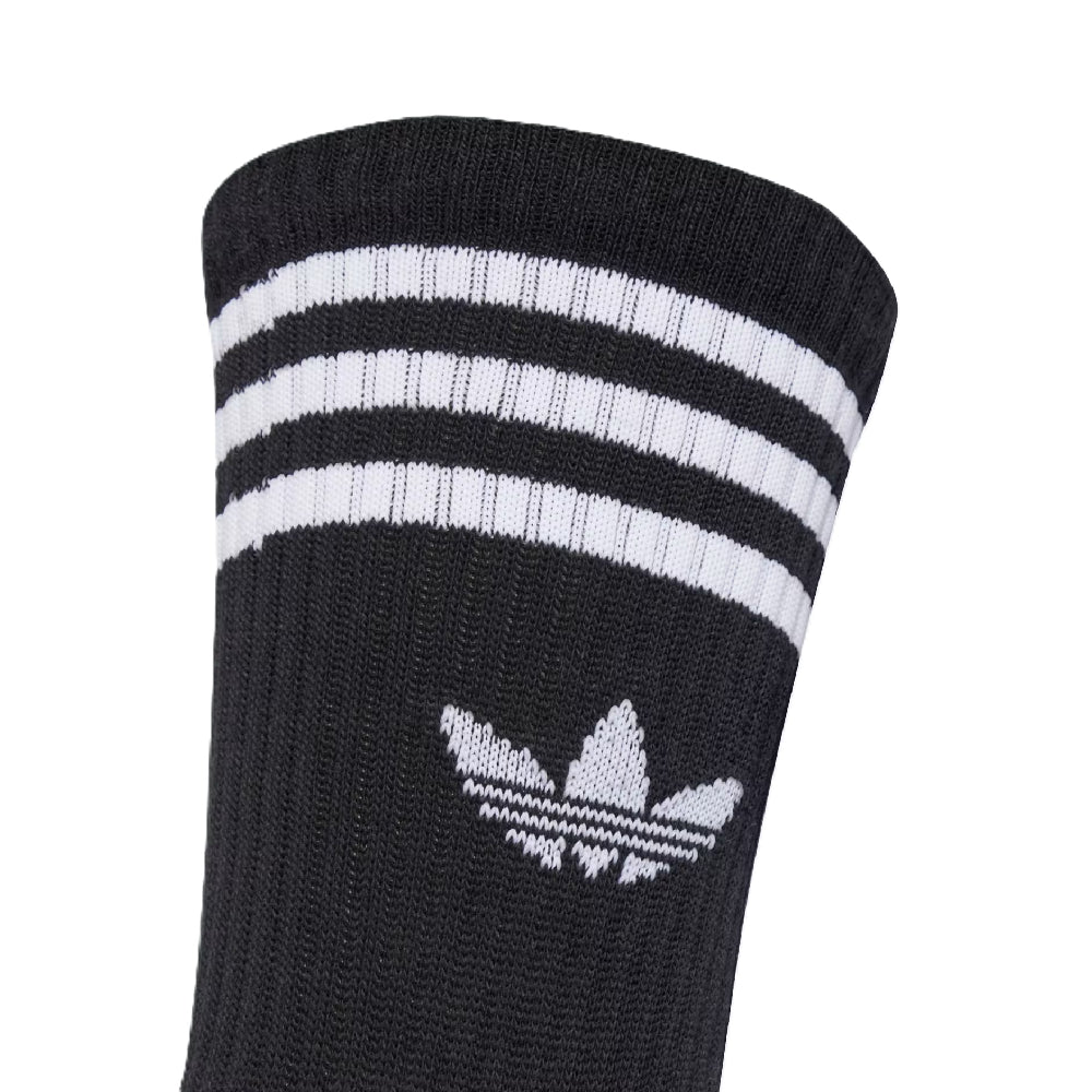 ADIDAS 3-Stripes Crew Socks 3 Pairs Black JV7402
