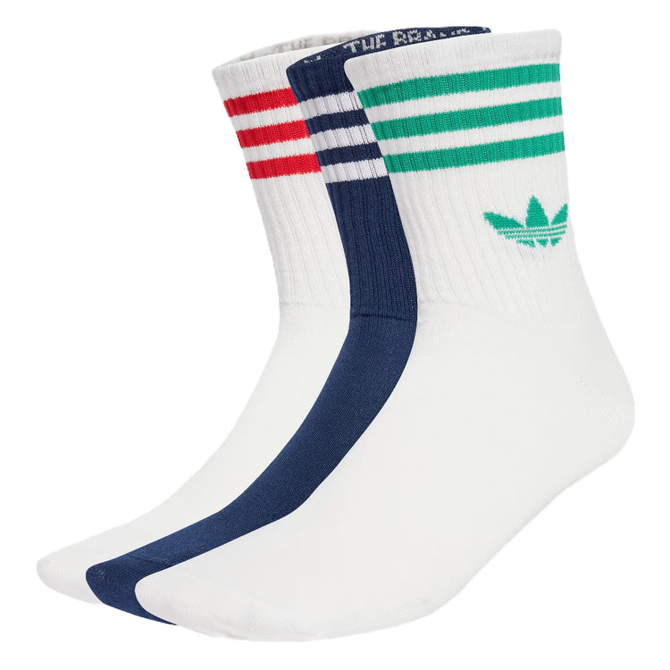 ADIDAS Lot de 3 paires de chaussettes mi-mollet à 3 bandes JV7408