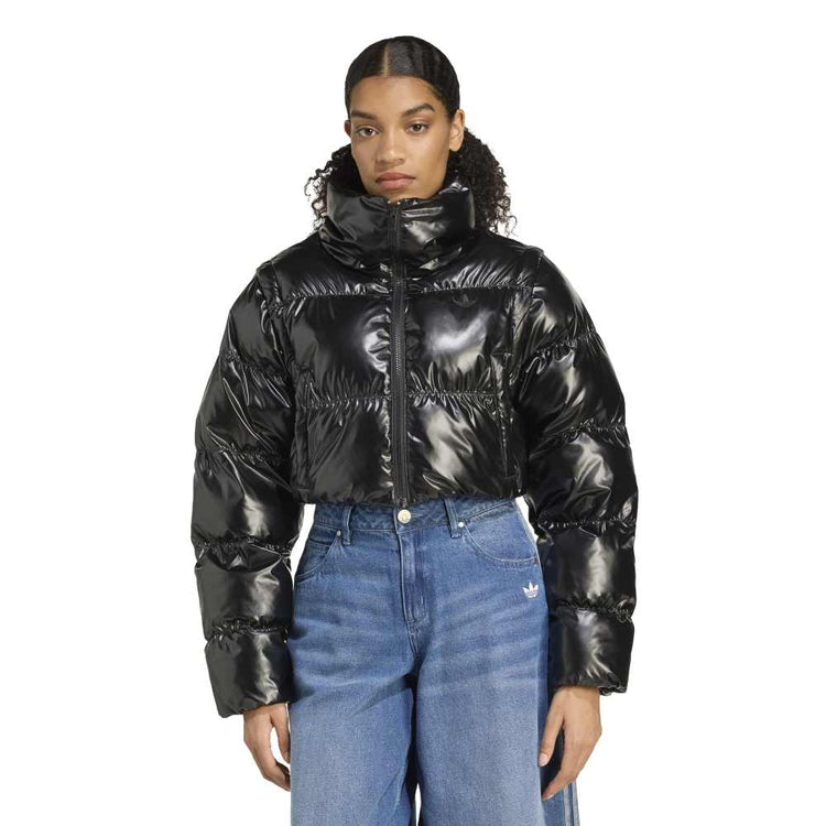 ADIDAS Essentials Glossy 2-In-1 Cropped Puffer Black JX2988